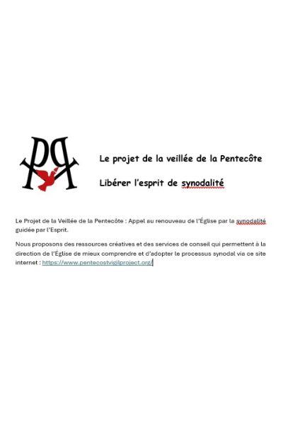 projet de la veillée de pentecote